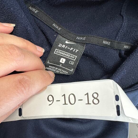 Nike Hoodie Mens Large Blue Pullover Training Therma Dri Fit CV7725 - Picture 4 of 10